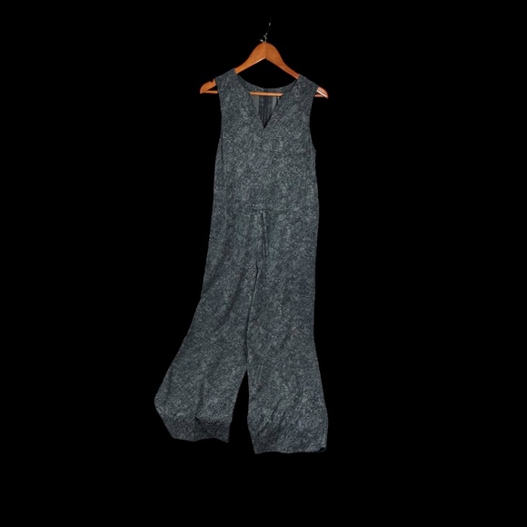 Athleta Topanga Viper Black Print Drawstring Waist Jumpsuit Sz M - Picture 2 of 8